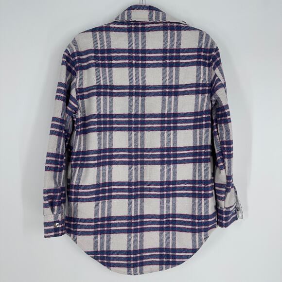 Joie Boyfriend Plaid Wool Blend Snap Front Shacket Jacket Womens XS - Picture 6 of 8